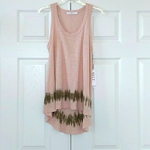 Wilt Pink & Green Hi-Lo Dip Dye Tunic Tank Top